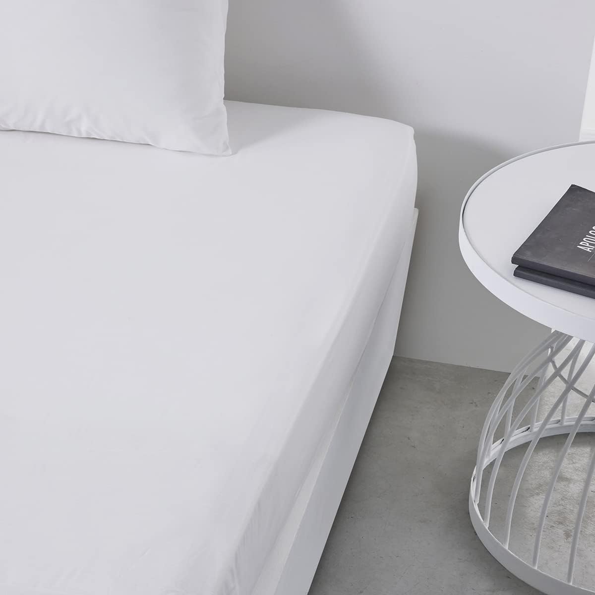 TODAY Essential Fitted Sheet, 160 x 200 cm, Double, 100% Cotton, Plain