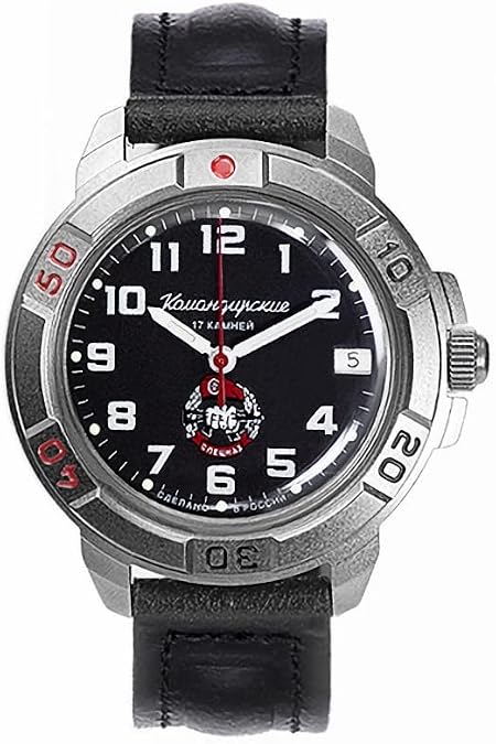 Vostok Original Mens Watch Komandirskie Series Spetsnaz 43646B Mechanical Manual-Winding Water Proof 20m, Silver