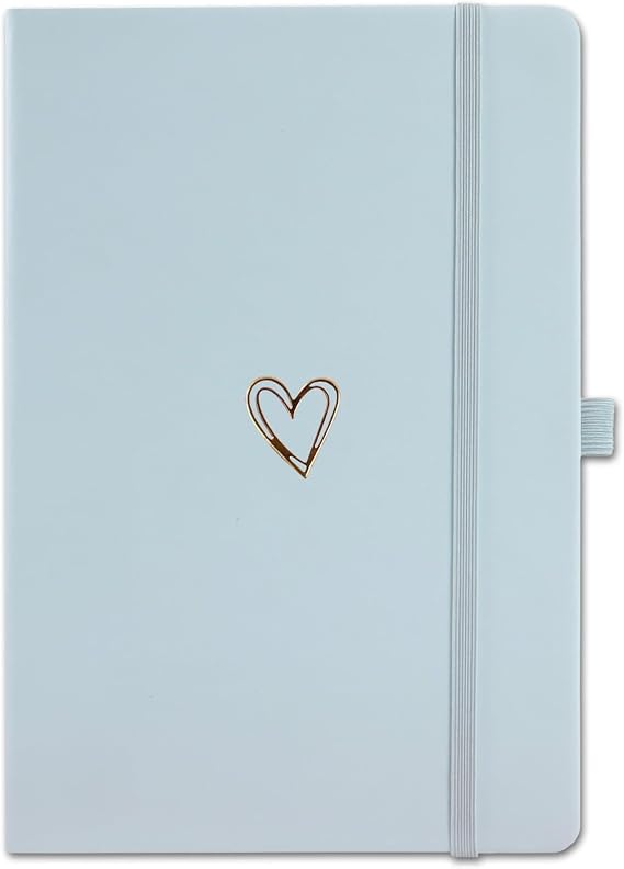 A5 Lined Journal Notebook for Girls Women,192 Pages Hardcover Leather Notebook for Writing,Cute A5 Diary with Heart-Shaped Notepad for Work School,Note Taking,Business (Mint Green)