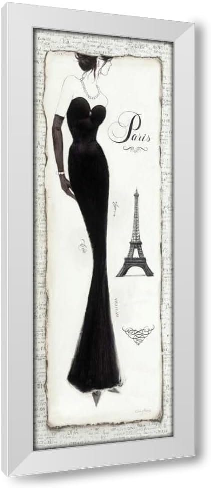 ArtDirect Elegance II 9x18 White Modern Wood Framed Art Print by Adams, Emily