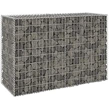 Gabion Wall with Covers Galvanized Steel 23.6"x19.7"x39.4",Gabion Wall with Cover Gabion Gabion Cage Retaining Wall Privacy Protection Garden Patio Backyard Galvanized Steel for Outdoor Decor