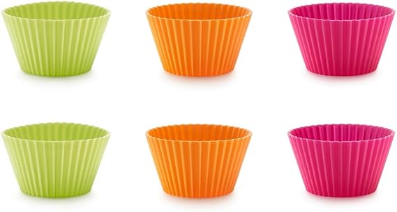 Lekue Big Muffin Cups, Multicolor, Set of 6