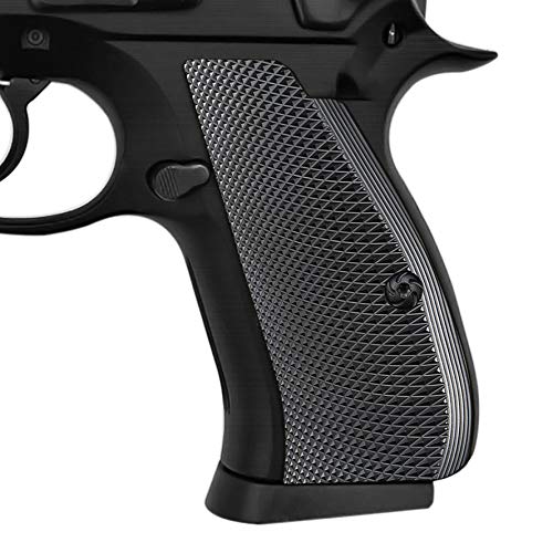 Cool Hand Aluminum Grips for CZ 7585 Compact, CZ P-01, P100, C100，T100, PCR, CZ 75 D, Canik 55, Black Screws Included, Mild Aggressive Texture, 14 Thin