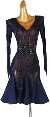 Sexy V-Neck Fringe Latin Dance Dresses for Women Ballroom Salsa Rumba Samba Costume chacha Tango Competition Dress