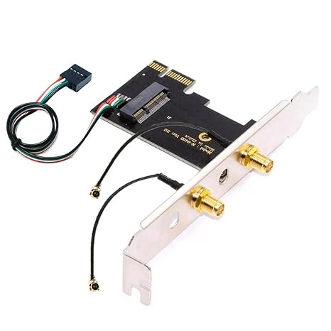 Wireless NGFF A/E-Key WiFi Card to PCI-E Express 1x Adapter for WLAN Wifi6 Wifi7 Bluetooth