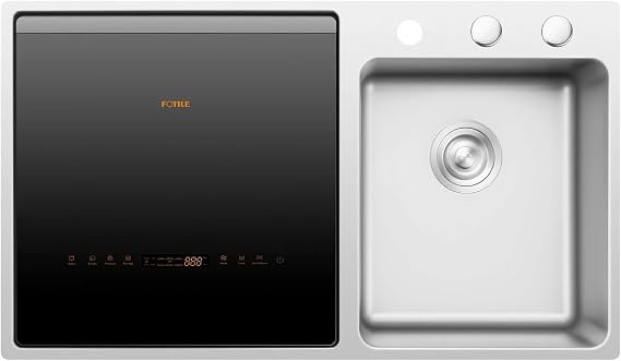 FOTILE SD2F-P5L VersaWashTM 3-in-1 In-Sink Produce Cleaner and Dishwasher with 360 Cleaning, Child Lock, Energy Efficient for Space-Saving Hygienic Kitchen Solutions (Dishwasher on the Right) | 360-Degree Rotary Spray Arm, Ultrasonic Fruit & Veggie Wash, Pasteurization Mode, Uses Just 3.17 Gal, Child Lock