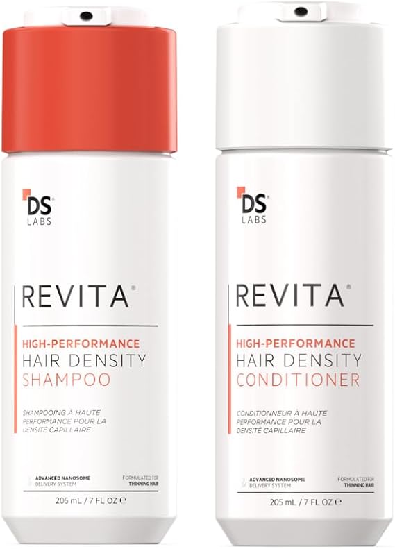 DS Labs For Men & Women Revita Shampoo & Conditioner Kit - Two-Step Scalp Care System for Fuller-Looking, Volumized Hair, Lightweight Hydration, Sulfate & Silicone Free, Color Safe, 205 mL