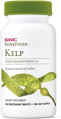 GNC SuperFoods Kelp | Plus Calcium and Iodine | Vegetarian - 180 Tablets