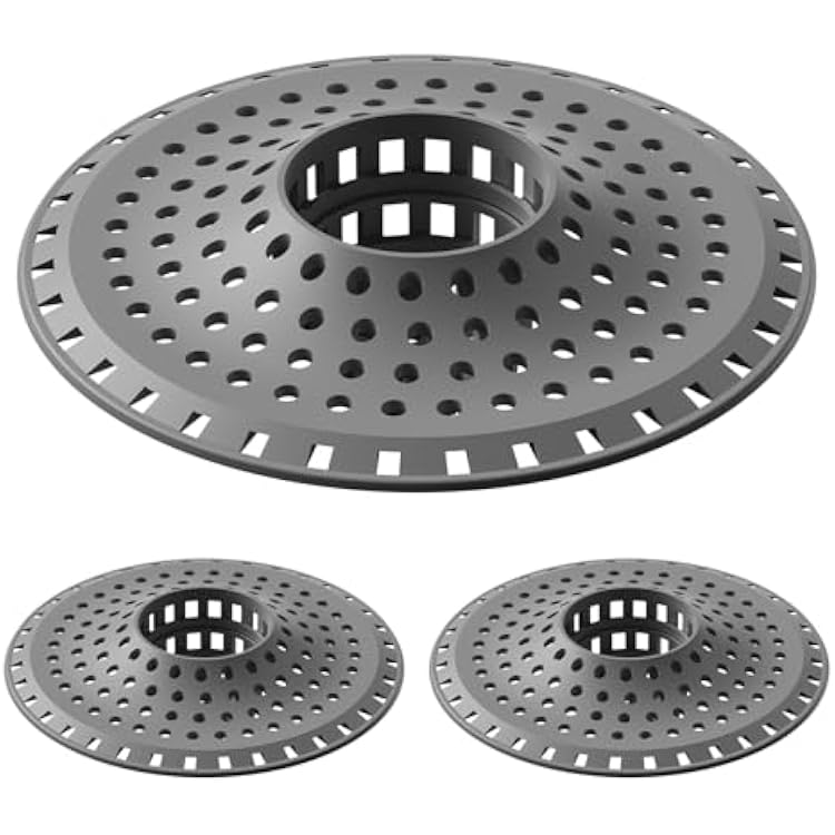 Bathtub Drain Hair Catcher,Silicone Tub Hair Catcher Drain Protector,All-in-one Shower Hair Drain Catcher Strainer for 1.48 to 1.76 Regular Drains, 3PCS