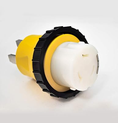 RV Shore Power Adapter 50A 14-50P Male Plug to 50A SS2-50R Female Connector with Locking Ring R4SJAK-005S