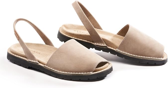 VISCATA Handmade in Spain Men's Barbada Leather Avarca Sandals
