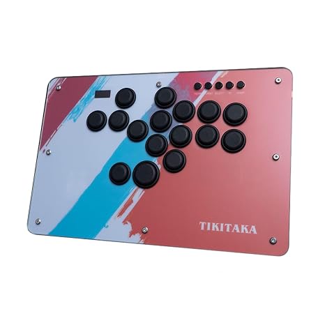 TIKITAKA Joystick 16Keys All-Button Gamerfinger, Arcade Controller Street Fight for PC/Ps3/Ps4/Steam Game, Arcade Stick (Red)