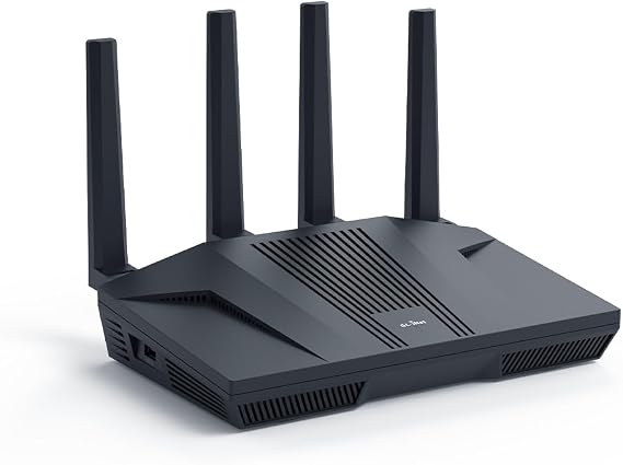 GL.iNet GL-MT6000 Flint 2 Wi-Fi 6 Gaming Router Dual 2.5G Ports | 8-stream Wi-Fi6 at 6 Gbps, dual 2.5G multi-gig ports, Up to 1148 Mbps and 4804 Mbps, pre-installed OpenWrt, OpenVPN WireGuard