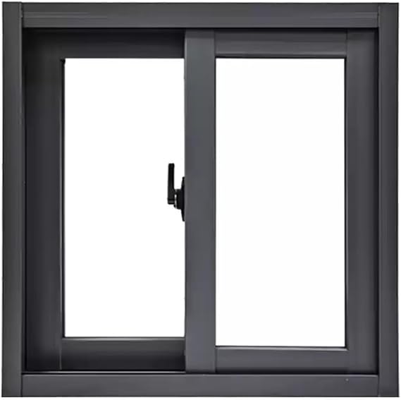 Sliding Window, for Houses 20 22 24 28 30 32 34 36 38 40 42 44 46 48 50 Inch,24x16in / 61x41cm Black,Household Garage Mobile Home Horizontal Replacement Window