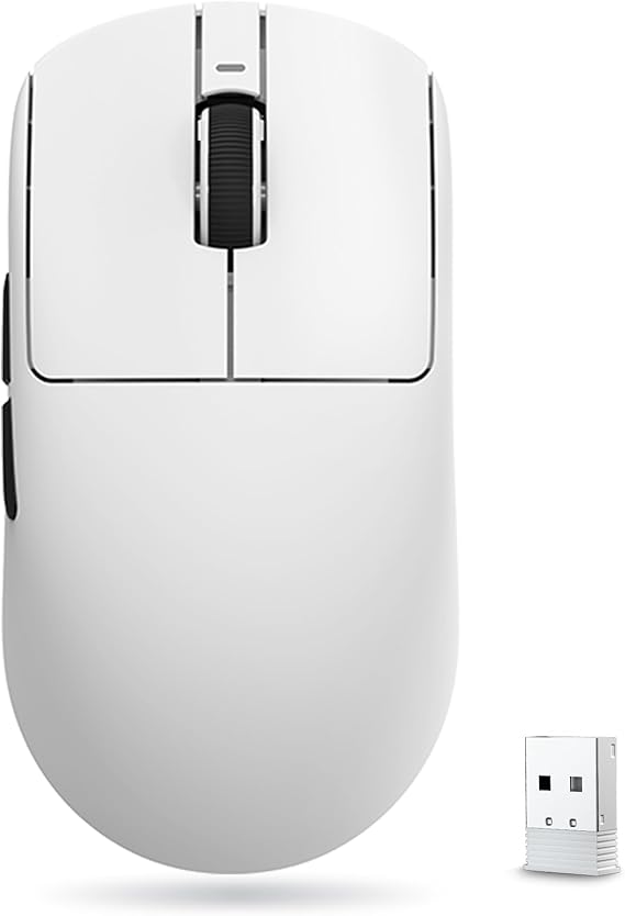 ATK Wireless Gaming Mouse VXE Dragonfly R1 Pro MAX White PAW3395 Sensor 26,000 DPI Lightweight 1.9 oz 54 g Up to 150 Hours, 5 Program Buttons