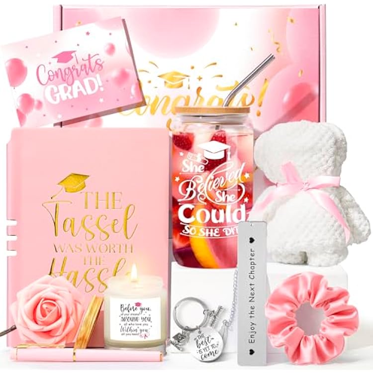 Graduation Gifts for Her, She Believe She Could so She Did, High School College Master Degree Grad Gifts Class of 2026 Unique Cool Graduation Gift Set for Daughter, Sister, Friend, 10 PCS