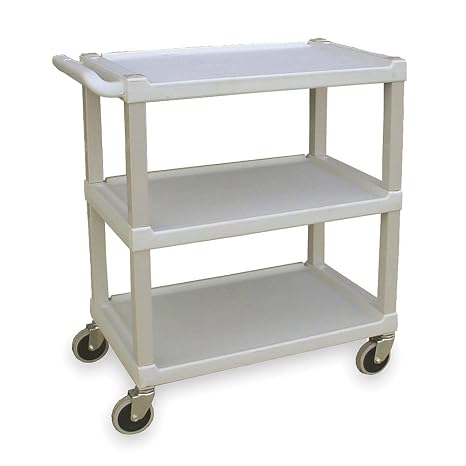 Lakeside Manufacturing 2000 Utility Cart, Plastic, 3 Shelves, 300 lb. capacity, beige