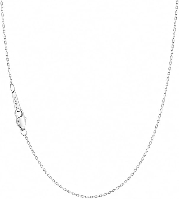 18k Gold Plated 925 Sterling Silver Chain Necklace for Women, Dainty Cable Chain Necklace 1.1mm Thin Sturdy Women's Chain Necklaces Non-Tarnish & Hypoallergenic 16/18/20/22/24 Inch