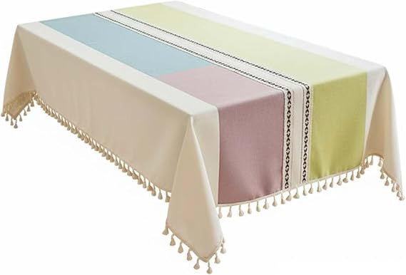 Waterproof Tablecloth, Stain-Resistant Table Cover, Easy-Clean Fabric, Rectangle Tablecloth for Dining, Kitchen, Outdoor Use, Machine Washable, Ideal for Everyday Use