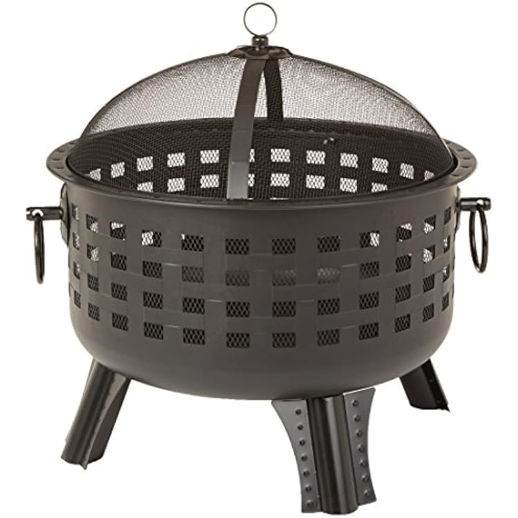 Amazon Basics 27 inch Steel Round Lattice Fire Pit, Easy to Assemble