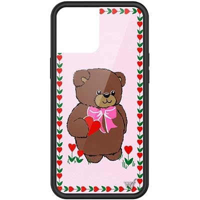 Wildflower Cases - Danielle Guizio Teddy Bear Case, Compatible with Apple iPhone 12 Pro Max | Collab, Bear, Pink, Trendy - Protective Black Bumper, 4ft Drop Test Certified, Women Owned Small Business