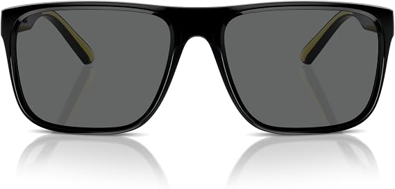 Scuderia Ferrari mens Sporty Elegance With Matte Black Square Frames and Polarized Grey Lenses Square Sunglasses