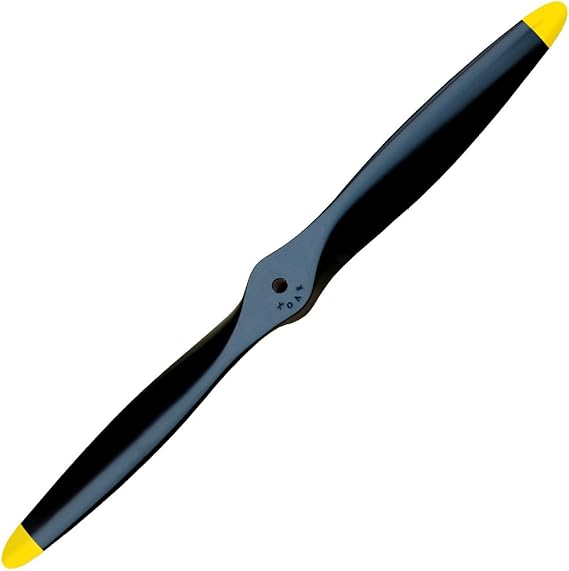 XOAR PJWWII 20x8 RC Propeller for Warbird Airplane. 20 Inch 2 Blade WWII Black Wood Prop with Yellow Tips for Gas Classic RC Planes