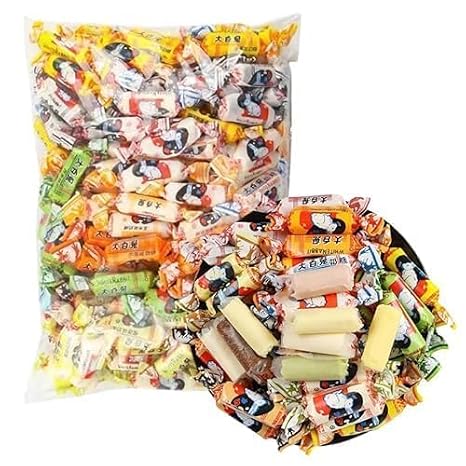 White Rabbit Toffee Childhood Tastes Toffee Small Gifts Snacks China Specialties White Rabbit Creamy Candy Toffee 17.7 Oz(500 Gram) (12 Flavors Mix 17.7 Oz (Pack of 1))