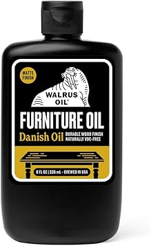 WALRUS OIL - Furniture Oil, 100% Natural. Finish, Restore, and Protect Wood. VOC-Free, 8oz Bottle