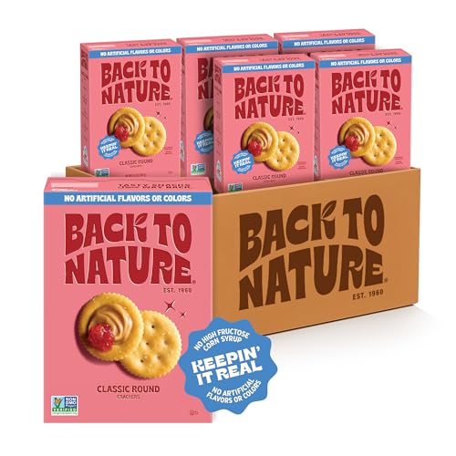 Back To Nature Classic Round Crackers, Dairy Free, Non GMO, 6.5 Ounces Pack of 6