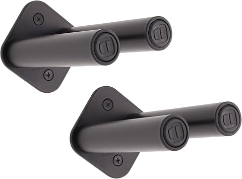 Les MillsTM Wall Storage Rack for Exercise Equipment, Set of 2 Racks Totaling 4 Prongs for Hanging