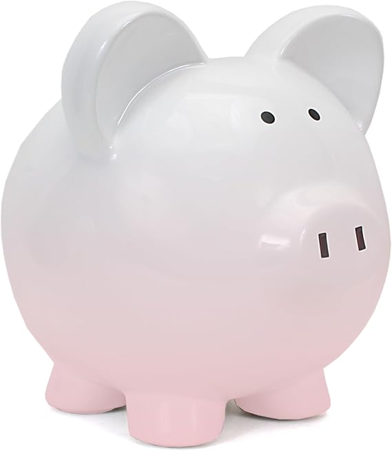 Child to Cherish Ombre Ceramic Piggy Bank, Pink