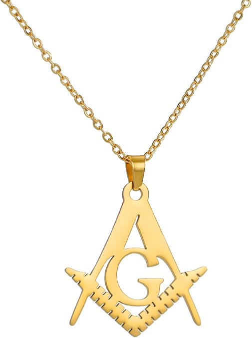Masonic Freemason Necklace for Women Men Masonic Compass Symbol Pendant Masonic Jewelry Round Masonic Gift Creative