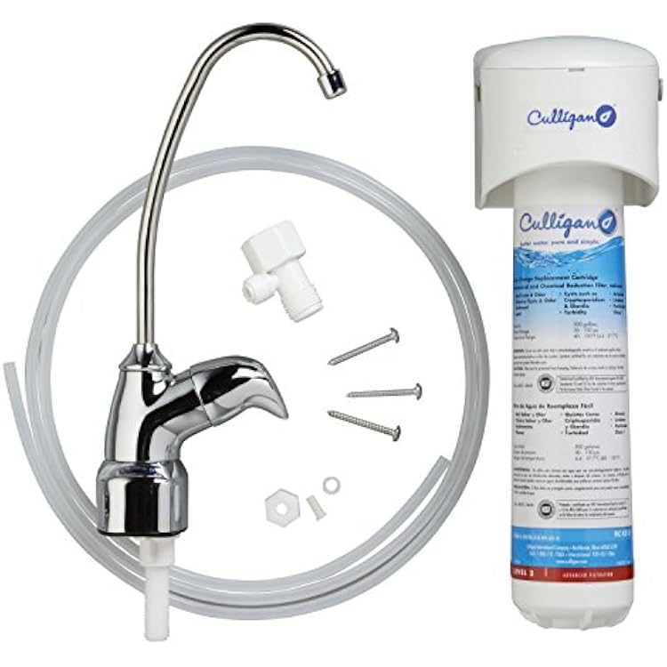 Culligan US 3 EZ-Change Under-Sink Drinking Water Filtration System with Dedicated Faucet and Filter, Chrome