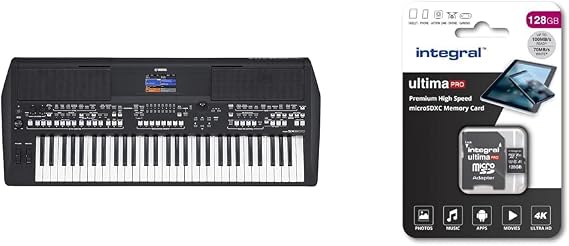 Yamaha PSR-SX600 Digital Keyboard - a Powerful Digital Workstation Keyboard with 61 Touch-Sensitive & Integral 128GB Micro SD Card 4K Video Premium High Speed Memory Card SDXC Up to 100MB s Read