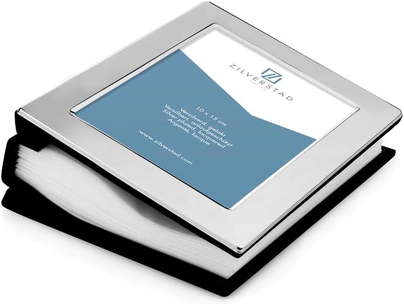 Zilverstad Smooth Album with Approximately 100 Photos, 6.5 x 13.6 x 17.2 cm, Silver