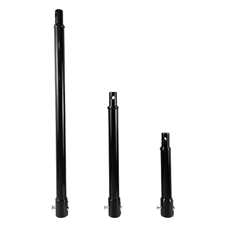 3/4" Shaft Auger Extension Set 8"/12"/20" for Post Hole Digger | 3-Piece Set (8/12/20"), 3/4" Shaft, Durable Steel, Black Coated, for Wood/Soil Drilling