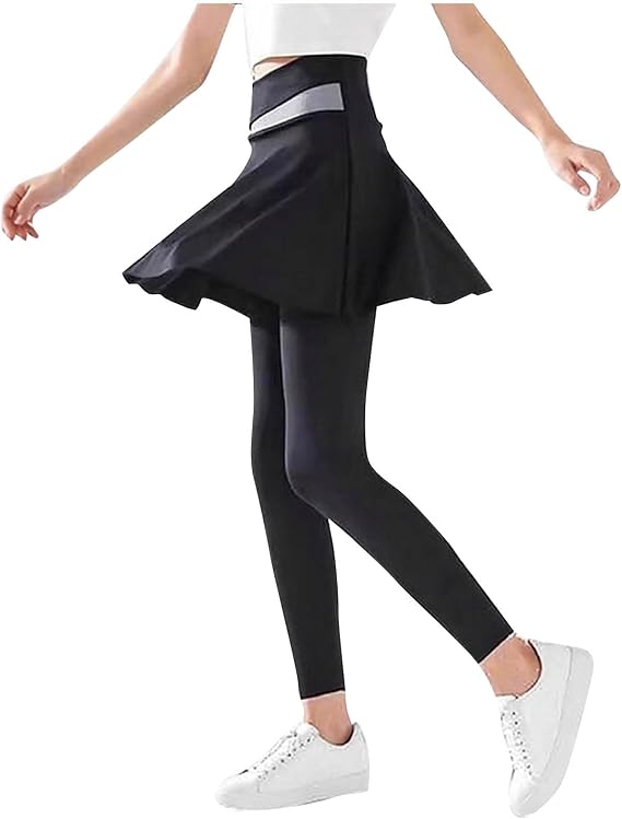 Beessbest Girls Tennis Skirted Leggings Athletic A-Line Pleated Skirts with Leggings Workout Active Golf Dance Yoga Pants