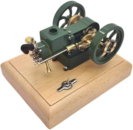 ENGINEDIY Hit & Miss Engine that Runs | Water-cooled Engines Models, Cool Science Decor, Mechanical Engineering Gift for Adults (RTR/Green)