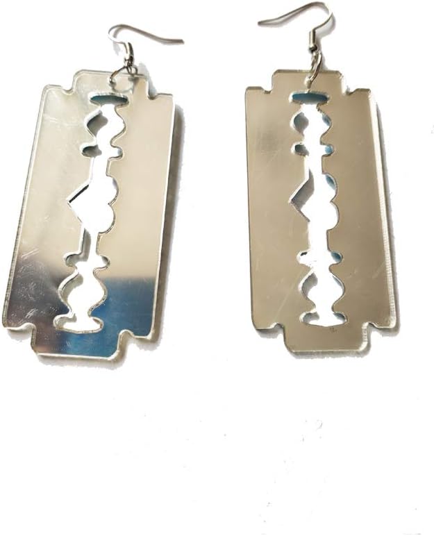 RUIZHEN Acrylic Exaggerate Blade Drop Earrings for Women Punk Acrylic Razor Blade Earrings Jewelry Accessories