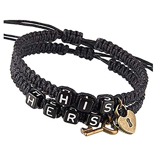 Adjustable Personalized Custom Bracelets Gift for Couple Gifts 2pcs Women Men Lover form His and Hers Forever Friend Matching Set Anniversary Promise Gifts