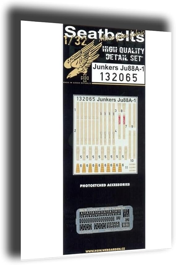 HGW 132065 1/32 Seatbelts for Junkers Ju88A-1 for Revell Kits Accessories kit