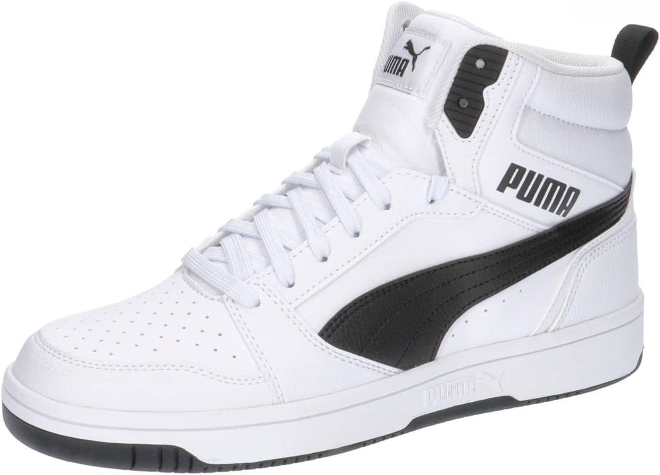 Puma Unisex Adults Rebound V6 Sneakers, Puma White-Puma Black, 9.5 UK