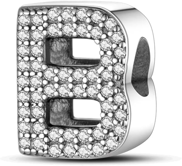 Alphabet Initial Charms Letter Complete A-Z Letters 925 sterling Silver Cubic Zircons Beads Dangle Pendants for Pandora Bracelets Necklace Women Jewelry Gift