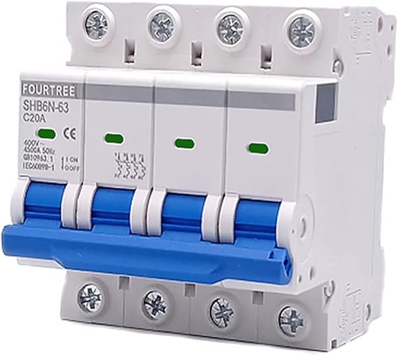 1/2/3/4 Pole Din Rail Mini Circuit Breaker Household Air Switch Distribution Box Mechanical Equipment Motor Protection (Color : 4P, Size : 4A)