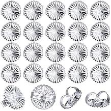 Highergo 30 Pieces Large Earring Back Jumbo Earring Backs Secure Large Backs Adjustable Lifters for Droopy Ear Heavy Support, 9 mm(Silver)