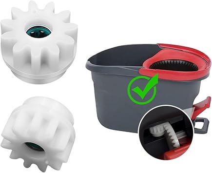 2 Pcs Easy Mop Pedal Broom Spin Replacement, Mop Gear, One Way Clutch Bearing Bucket Gear Sprockets for OCedar Easywring