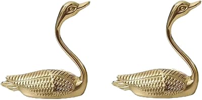 2PCS Creative Gold Animal Knob, Solid Brass Gold Dresser Knobs Drawer Knobs Vintage Unique Cabinet Knobs for Door Cabinet Drawer Art Deco Furniture Swan