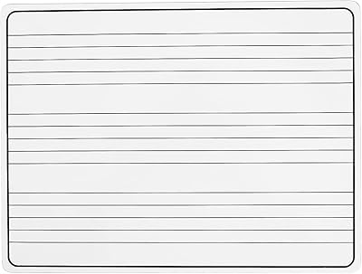 Dry Erase Music Staff White Board, Single Sided 9 x 11.875 Home or School Use