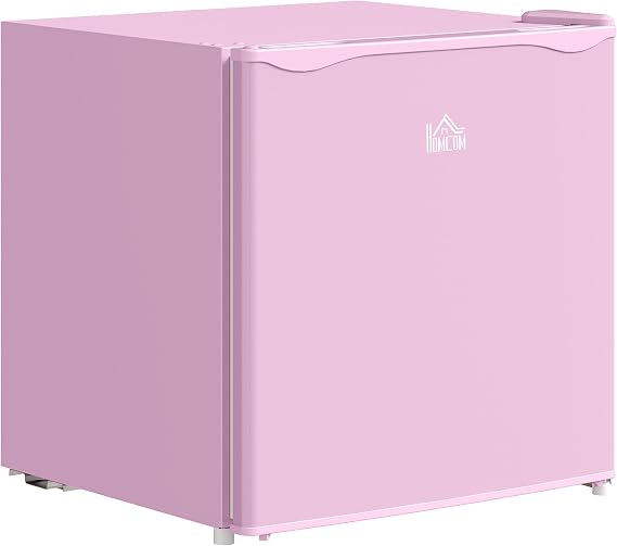 HOMCOM Mini Freezer Countertop Compact Upright Freezer 1.1 Cu.Ft Pink | Removable Shelves, Reversible Door, Tabletop, Home, Dorm, Apartment, Office